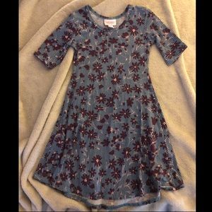 Girls blue and purple floral LulaRoe dress S: 6